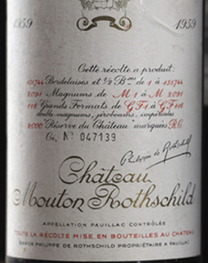 1959er Jahrgang vom Château Mouton-Rothschild